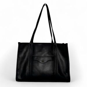Bueno Black Tote Bag Shoulder Handbag Large Everyday Purse Front Pocket